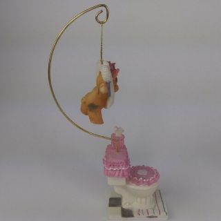 This Little Piggy Please Put The Seat Down Hanging Ornament w Stand Toilet Pig 5