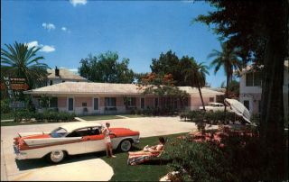 Windsor Motel St Petersburg Florida Fl 1957 Dodge Vintage Car Fin Tails