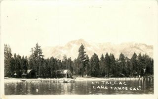 Rppc Postcard Tallac Lake Tahoe Ca Boat At Pier