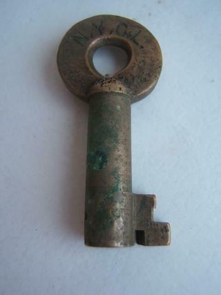 Antique Adlake N.  Y.  C.  L.  Hollow Brass Key