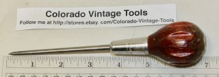 Vintage 6 3/4 " Craftsman " F " Scratch Awl - Tool / Wood / $4 To Ship