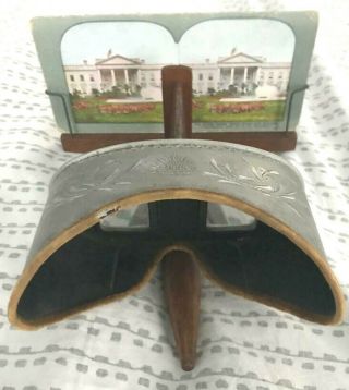 Stereoscope Antique Vintage Wood Stereo Viewer With 16 Stereo Cards