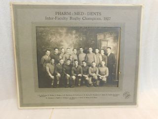 1927 Inter - Faculty Rugby Chapions Photo Pharm - Med - Dents University Alberta