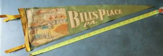 Antique Bill ' s Place GAS STATION Pumps Ray ' s Hill Bush Creek Township PA Pennant 2