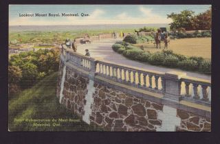 Old Vintage Postcard Of Lookout Mount Royal Montreal Quebec Qc Canada