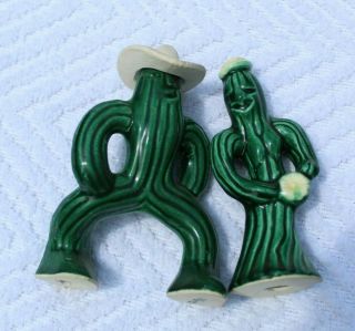 Vintage Anthropomorphic Cowboy Cactus And Lady Salt And Pepper Shakers