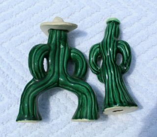 Vintage Anthropomorphic Cowboy Cactus and Lady Salt and Pepper Shakers 3