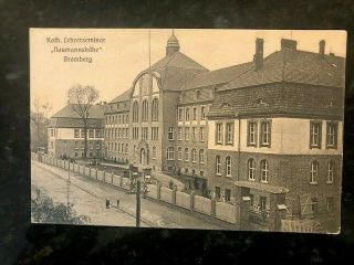 Postcard Bromberg Germany,  Catholic Teacher Seminar,  hand cancel 1911 2