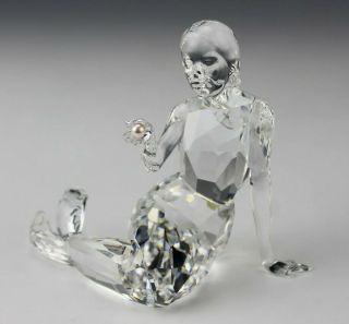 Retired Swarovski Austrian Crystal Mermaid 9100 Art Glass Figurine Box Jba