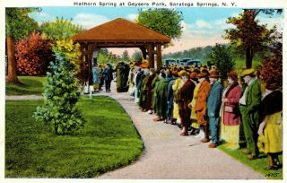 Saratoga Springs,  York - The Hathorn Spring At Geysers Park - C1925