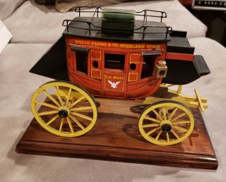 Vtg Stagecoach Model Display Signed Wells Fargo Us Mail Oscar Cortes 1995 Art Cc