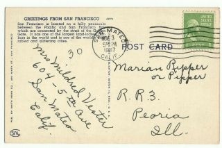 Vtg Greetings From SAN FRANCISCO Chinese Man Reading Newspaper CA Postcard PC 2
