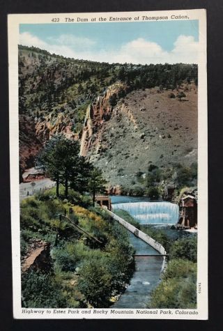 Vintage Postmarked 1938 Thompson Canon Estes Park Colorado Postcard