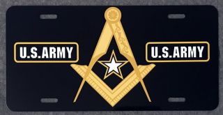 Masonic U.  S.  Army Full Color Auto Plate