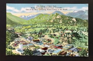 Vintage Postmarked 1951 Village Of Estes Park Colorado Postcard