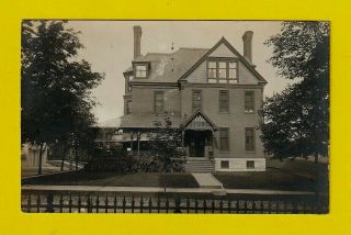 1912 Lewisburg,  Pa.  Area Rppc Postcard Victorian House On Unnamed Street