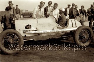 1930s Photo Negative Race Car Felcher W Pit Crew Film Oil Special Racing