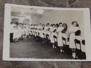 Old Postcard Hairdresser Beautician School Photo - Card Vintage Rppc