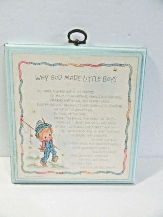 Hallmark Plaque 1978 Betsey Clark Why God Made Little Boys Sweet Wall Hanging