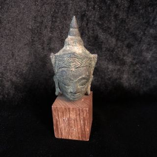 Vintage Asian Figure Miniature Statue Figurine On Wood Base