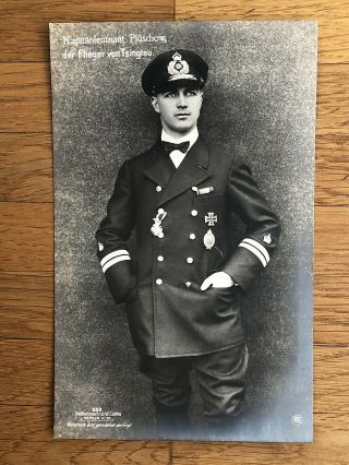 China Old Postcard Captain Plueschow Pilot Hero Of Tsingtau