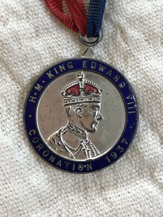 1937 Coronation Medal / Pendant King Edward Viii Pin Abdicated England Rare H1