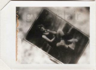 Orig 4x5 Peel Polaroid Photo Art Still Blurred Maillot Swimsuit Girl Portrait