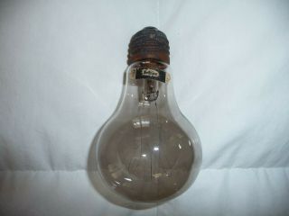 Rare Shape Antique Edison Light Bulb Label Brilliant Round Triple Loop