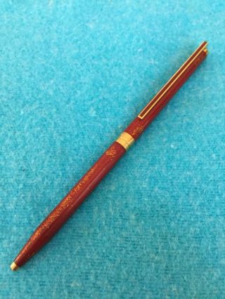 S.  T.  Dupont Classic Ballpoint Pen - Red Lacquer & Gold Lame