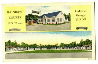 Ludowici,  Ga/ Cook Co. ,  Ga.  Rainbow Court/ Motel Us Hwy 25 301 22 Modern Rooms -