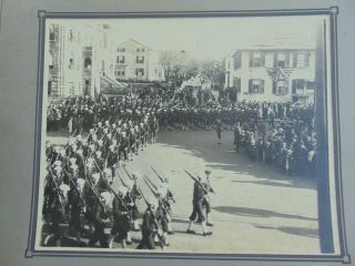 C.  1917 Large Antique Photograph Of Military Parade In Newport,  Rhode Island