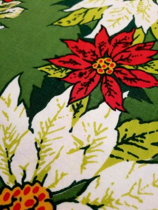 Vintage Linen Christmas Tablecloth Fallani & Cohn 32 X 49 Rectangle Poinsettia