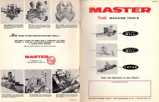 Portable Machine Tools Mills And Lathes Vintage Booklet Master Mfg Hutchinson Ks