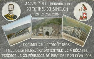 Opening Of The Simplon Tunnel Switzerland Rare Advertising Postcard,  1906