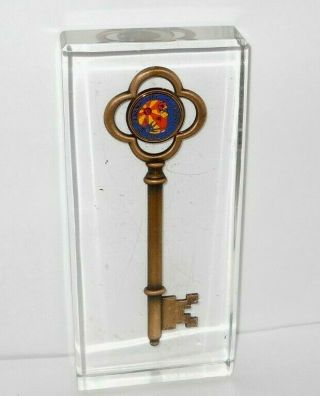 1989 Ceremonial Key To The City Of Panama City Florida Encased In Lucite