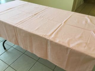 Vintage Antique Linen Tablecloth 60 X 48 Solid Pink