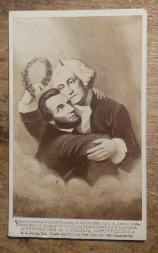 1865 Cdv Washington & Lincoln (apotheosis) Philadelphia Photographic Co.