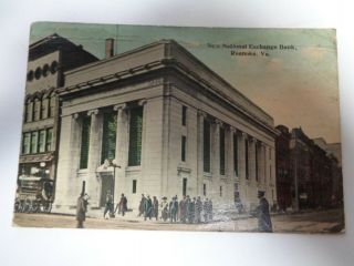 National Exchange Bank,  Roanoke Virginia Posted Postcard
