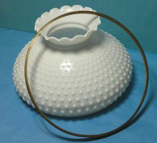 Vintage White Milk Glass Hobnail Hurricane Hanging Lamp Shade 12 