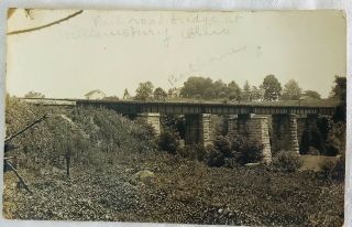 Antique Rppc Real Photo Postcard - Railroad Bridge In Williamsburg,  Ohio