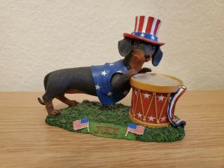 Danbury Dog Figurine Perpetual Calendar Month Of July 3 Dachshund