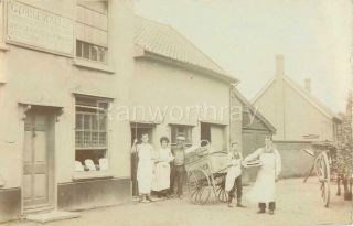 Rp Pulham St Mary G Waller Baker Shopfront Delivery Cart Diss Norfolk C1908