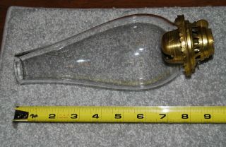Antique Oil Lamp Chimney Flared Base With Miller 2 Burner