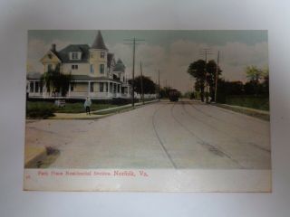 Park Place Residential Section Norfolk Virginia Unposted Postcard
