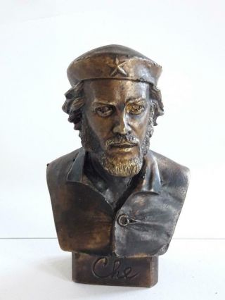 Rare Cuban Revolutionary Ernesto " Che " Guevara Bronze Art Bust Figurine