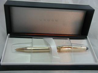 Magnificent Cross Townsend 10k Gold F Ball Point Pen 23k 702tw Usa Engraved