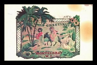 Dr Jim Stamps Christmas Greetings Nativity Montserrat Topical Postcard