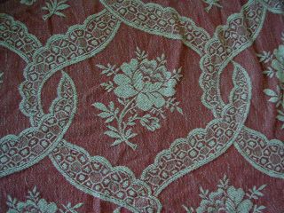 Vintage Camp Blanket Bedspread Cotton Light Red Flowers Floral Design