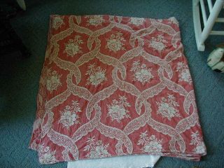 vintage camp blanket bedspread cotton light red flowers floral design 4