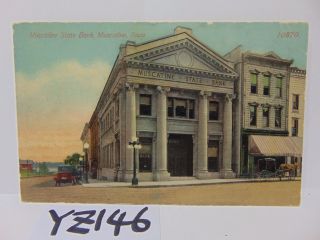 Vintage Posted Postcard Stamp 1916 Muscatine Iowa Ia State Building Rare
